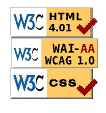 Logotipos de uso de HTML  e CSS vlidos e cumprimento de accesibilidade nivel AA